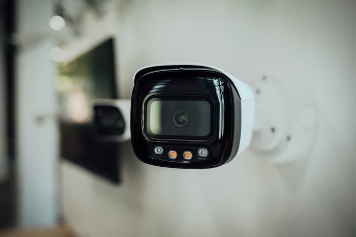 an rv security system mounted